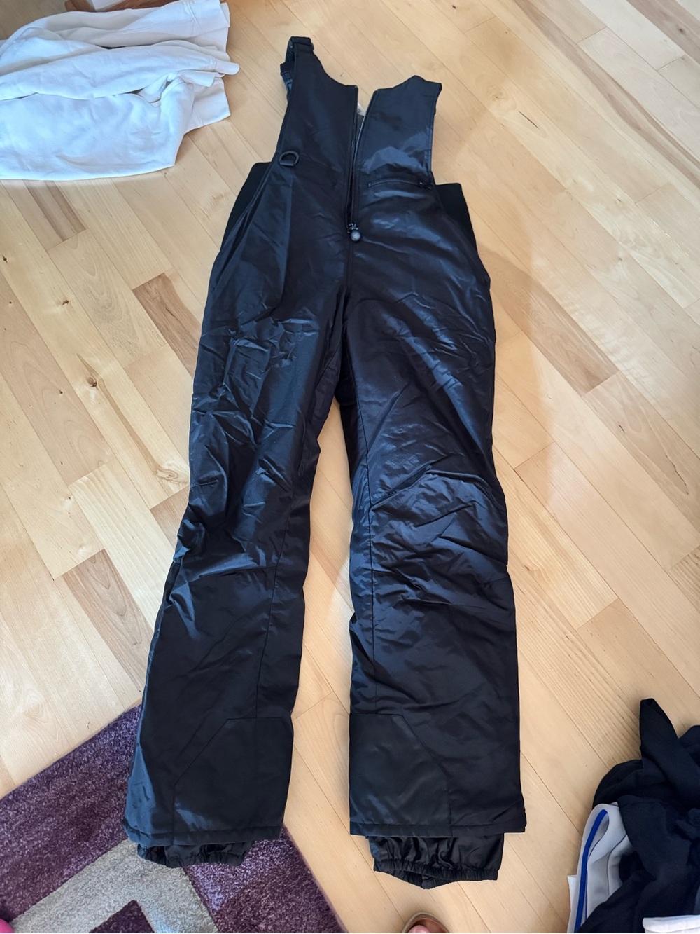 Black Snow Bib Pants - Weather-Resistant Winter Overalls Small